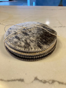 Cowhide Coasters - set of 4