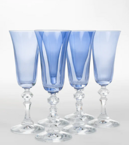 Estelle Regal Flutes with Clear Stem - Set of 6