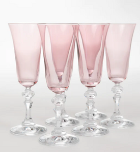 Estelle Regal Flutes with Clear Stem - Set of 6