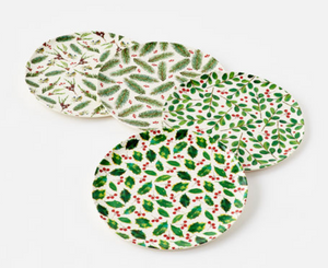 Christmas Botanical Melamine Plates