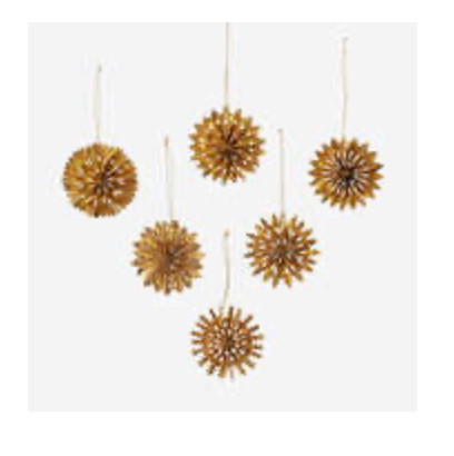 Gold Paper Snowflake Ornament - Boxed