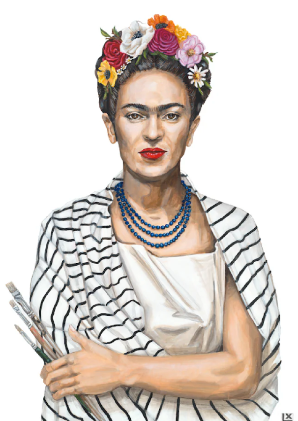 Frida in Stripes Paper Print